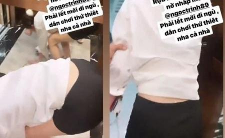 Xôn xao hình ảnh Ngọc Trinh say khướt phải bò lê lết từ thang máy cho đến giường ngủ